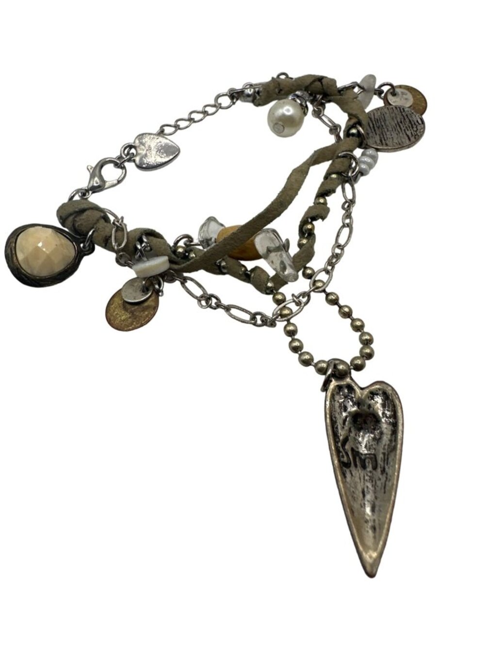 Eclectic Charm Bracelet Sandra Magsamen SM Assemblage Jewelry Trendy Layered - Picture 5 of 7